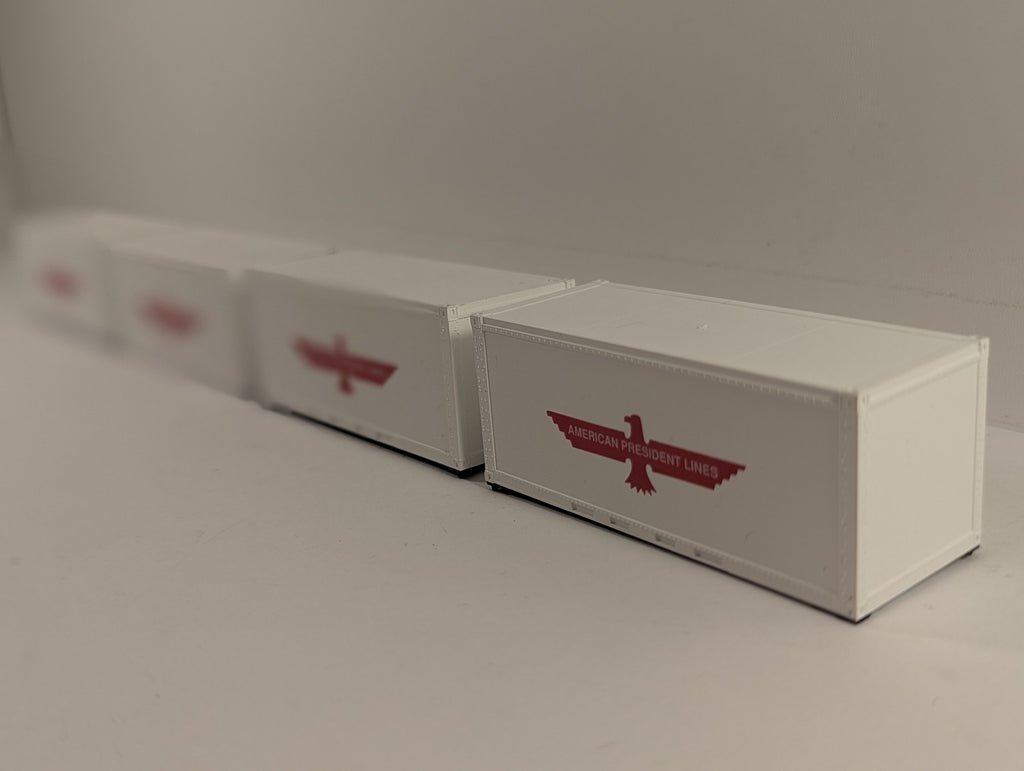 Athearn HO Gauge 20 Ft Smooth Side Containers 6A7120 American President Lines