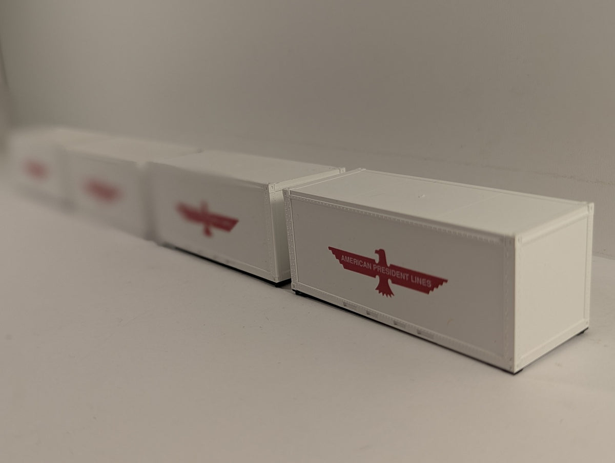 Athearn HO Gauge 20 Ft Smooth Side Containers 6A7120 American President Lines