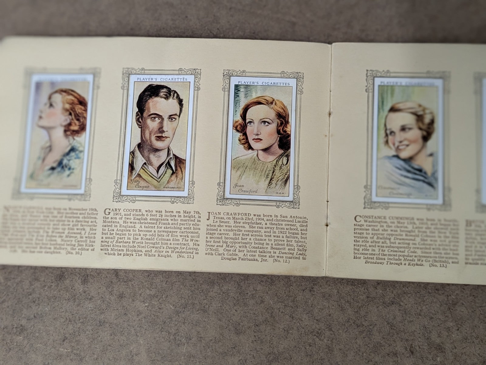 PLAYER  1934 OFFICIAL SERIES  1  CIGARETTE CARD ALBUM  & SET 50 FILMSTARS  CARDS