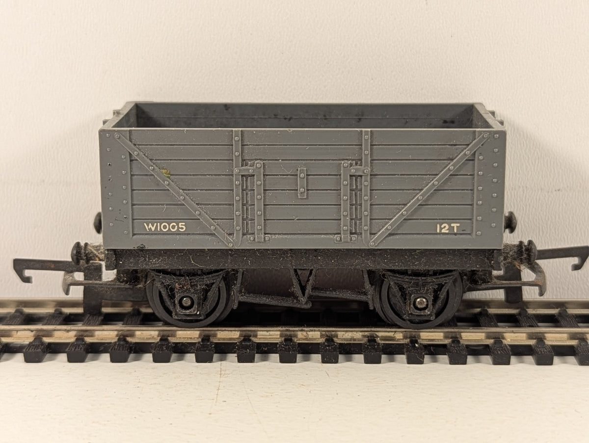 Tri-ang OO Gauge 5 Plank Open Wagon Goods Wagon W1005 BR Grey R10/1