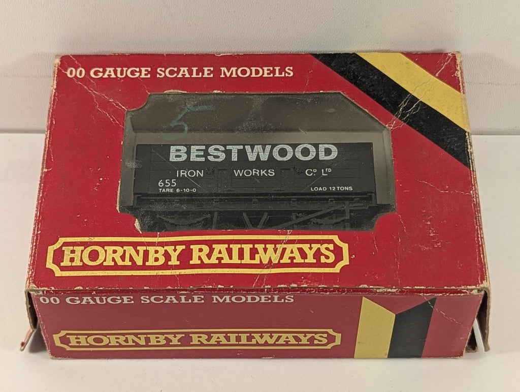 Hornby OO Gauge Bestwood 5 Plank Wagon Goods Wagon 655 Bestwood Iron Works R.096