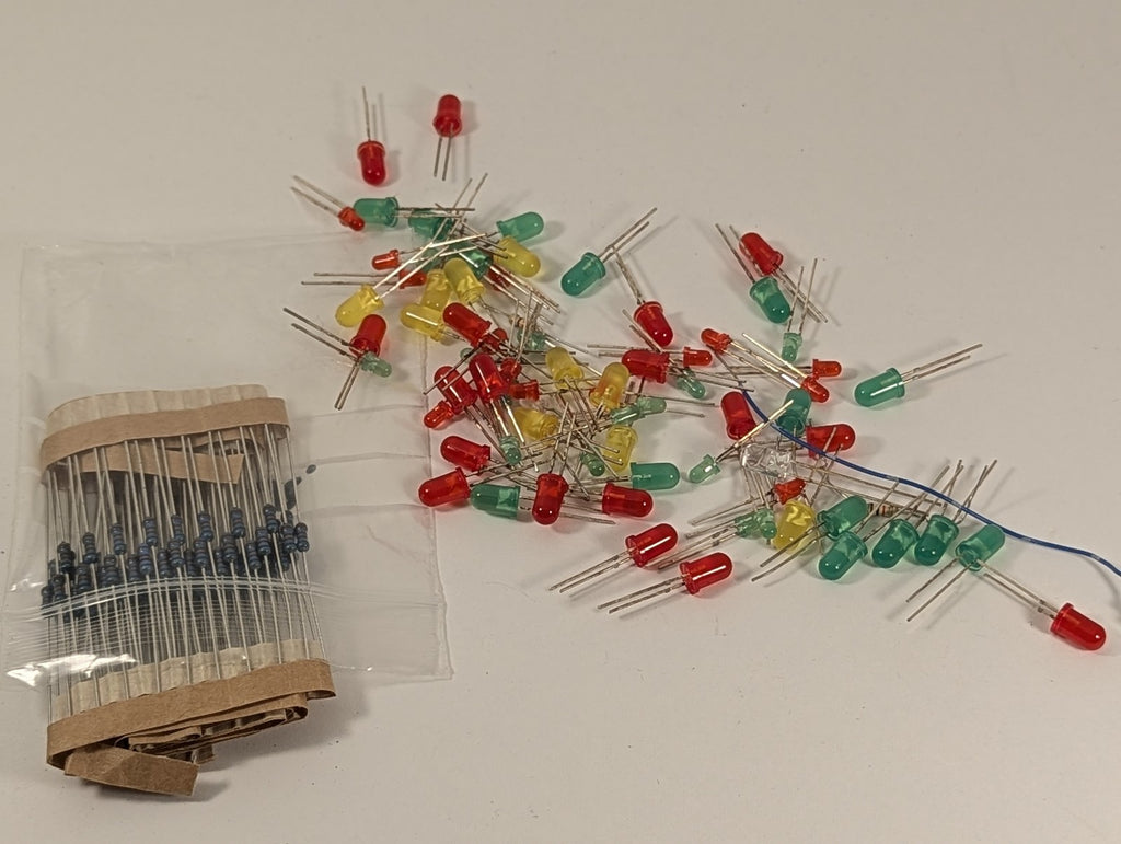 Assorted LEDs and Resistors Electronic Components