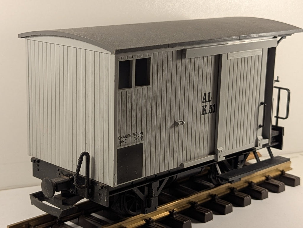 LGB 94007 G Gauge Grey 4 Wheel Wooden Boxcar