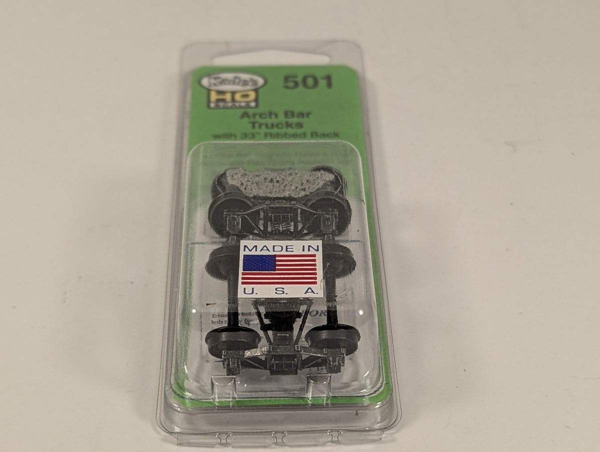Kadee HO Scale Arch Bar Trucks with 33" Ribbed Back Code 110 Metal Wheels Bogeys