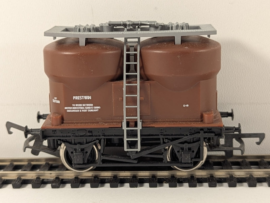 Hornby OO Gauge BR 20T Prestwin Twin Silo Wagon Goods Wagon B 873001 BR Bauxite