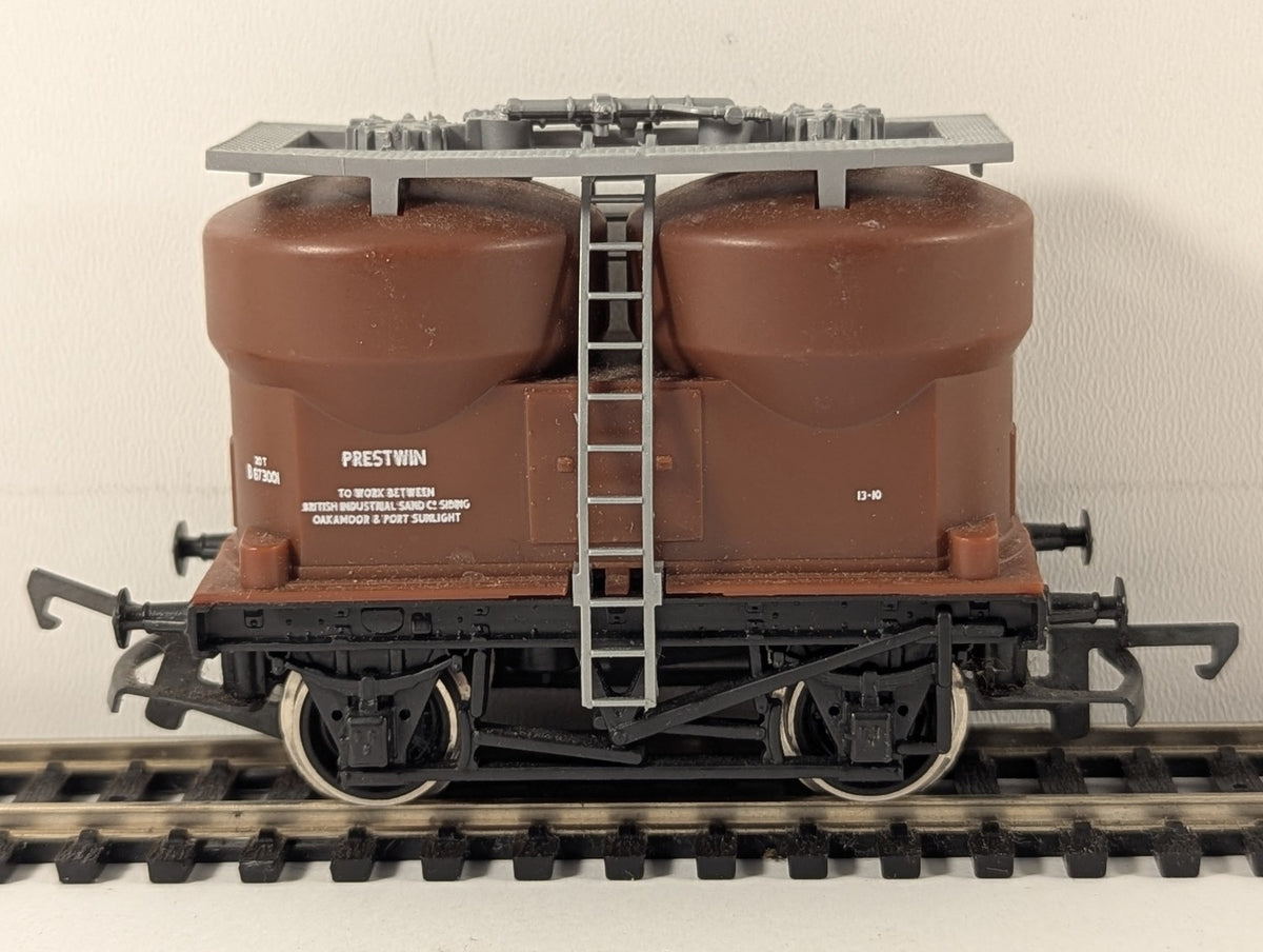 Hornby OO Gauge BR 20T Prestwin Twin Silo Wagon Goods Wagon B 873001 BR Bauxite