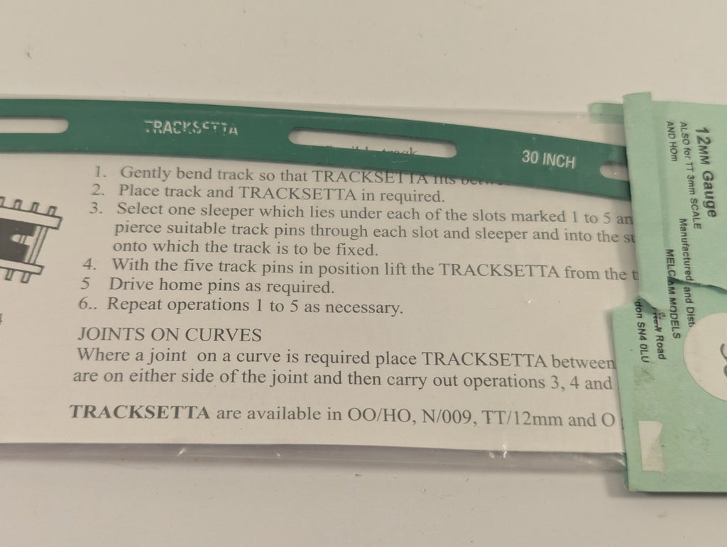 Tracksetta 30" Radius 12mm Gauge Track Laying Template