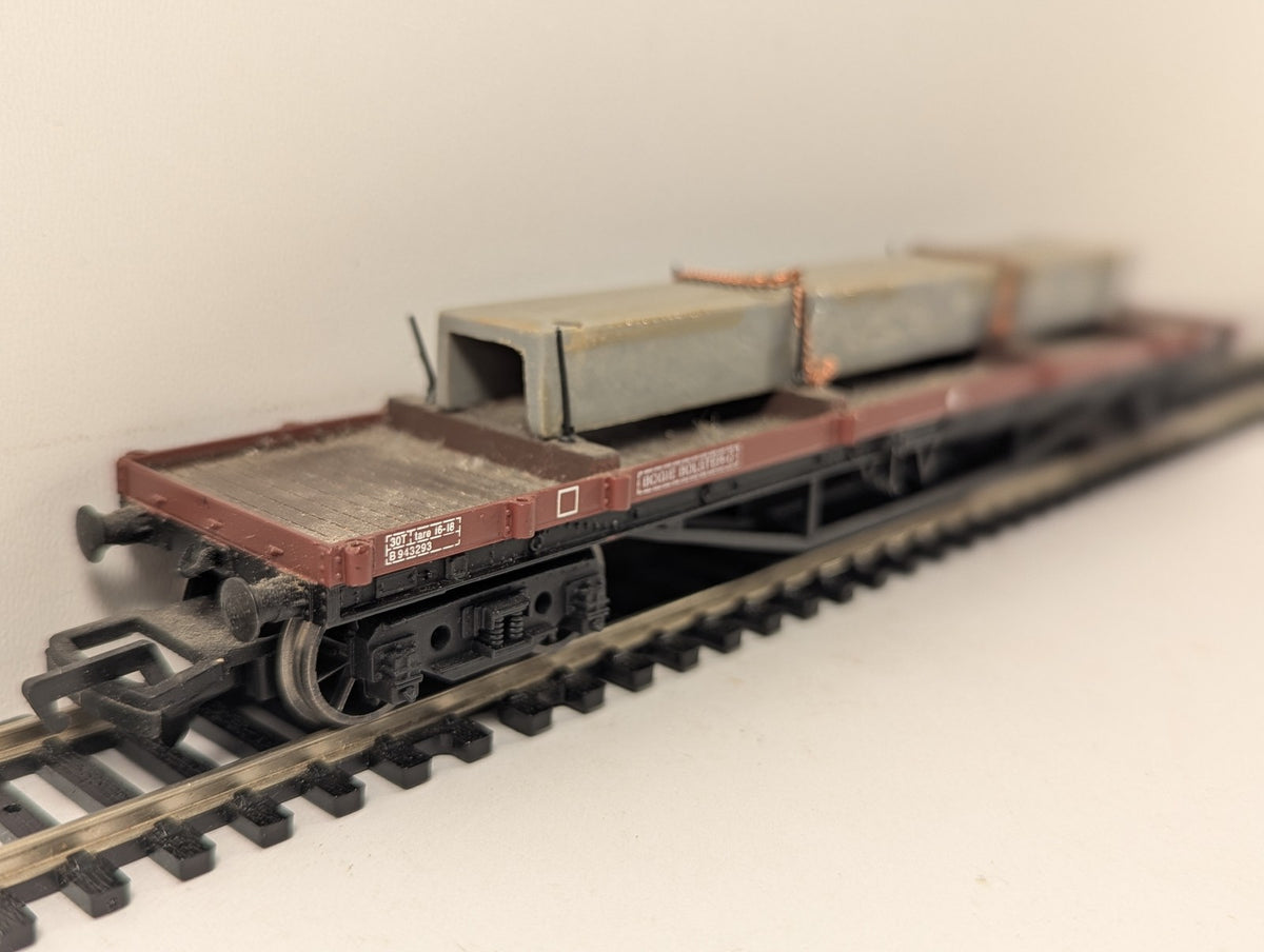 Bachmann OO Gauge Bogie Bolster C Wagon Goods Wagon B943293 BR Bauxite
