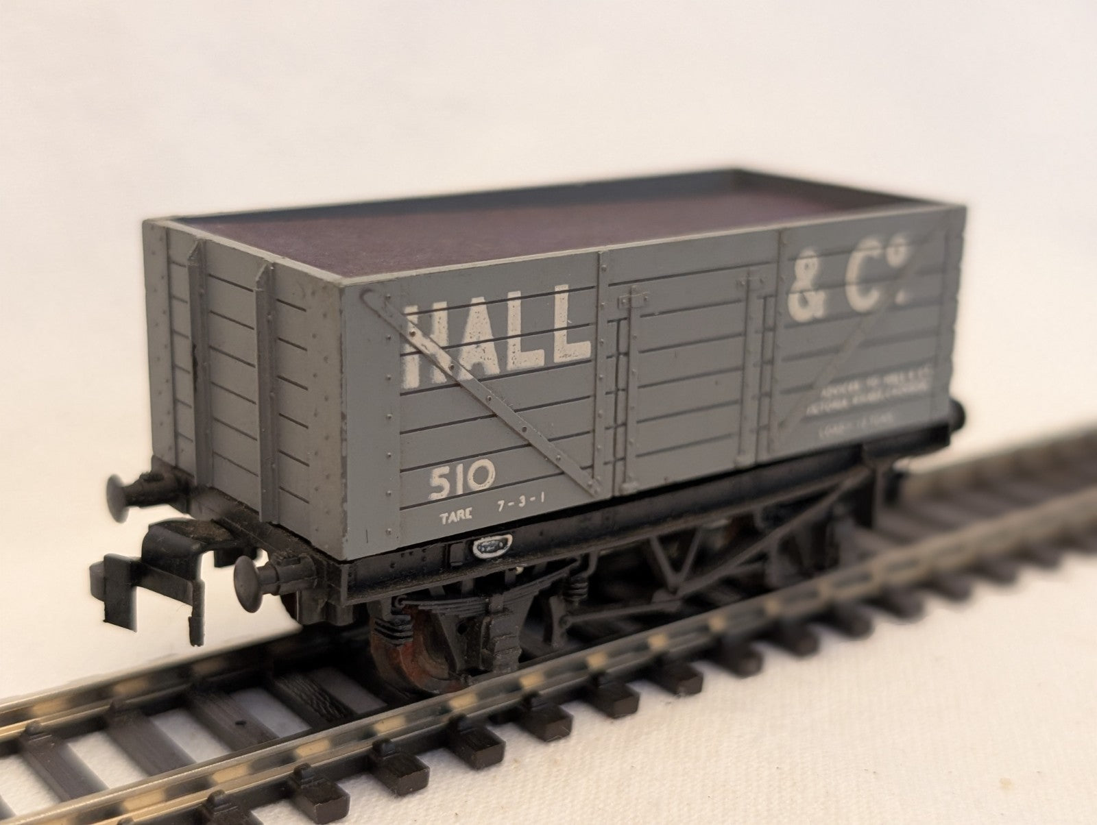 British Trix OO Gauge Private Owner 7-Plank Open Wagon 510 Hall & Co