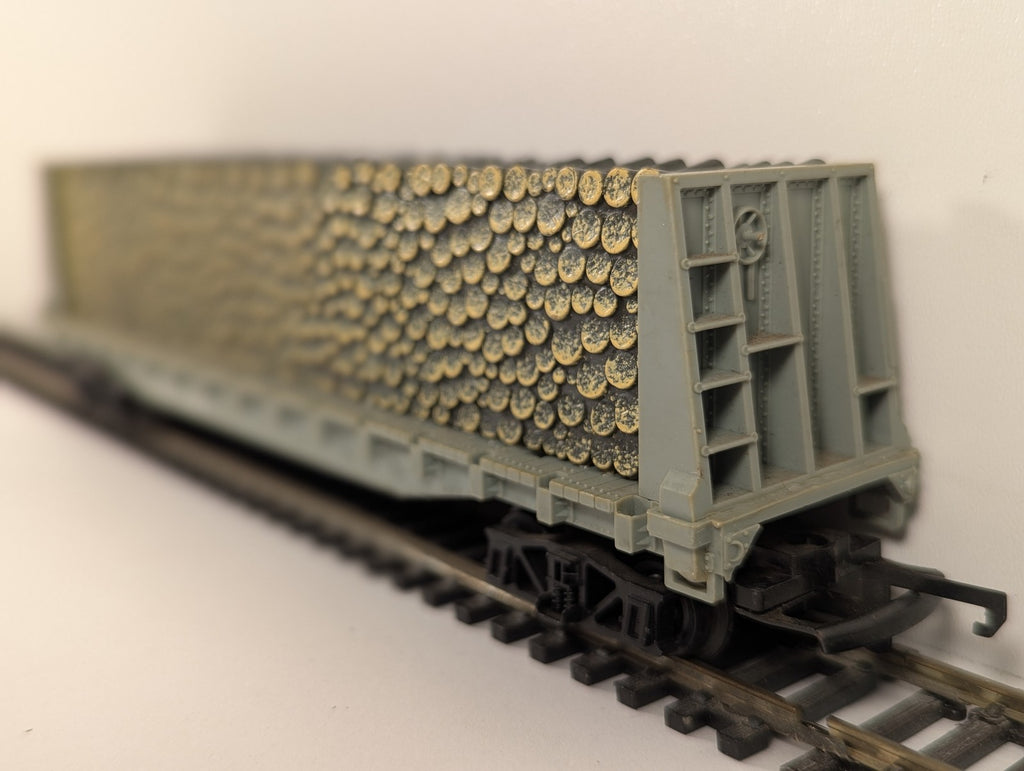 AHM HO Scale Pulpwood Flatcar Rolling Stock T.R. 3471 T.R. Grey