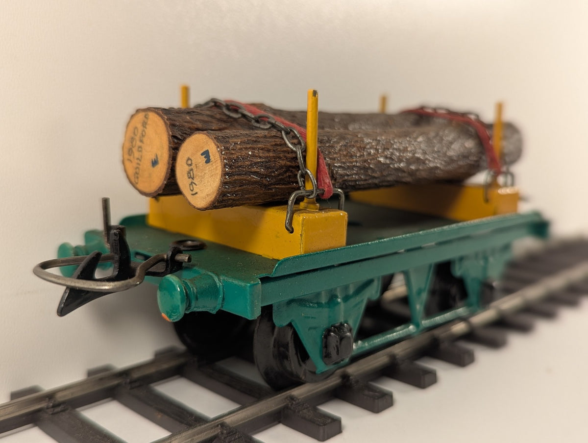 Hornby O Gauge No. 1 Timber Wagon Goods Wagon Green and Yellow