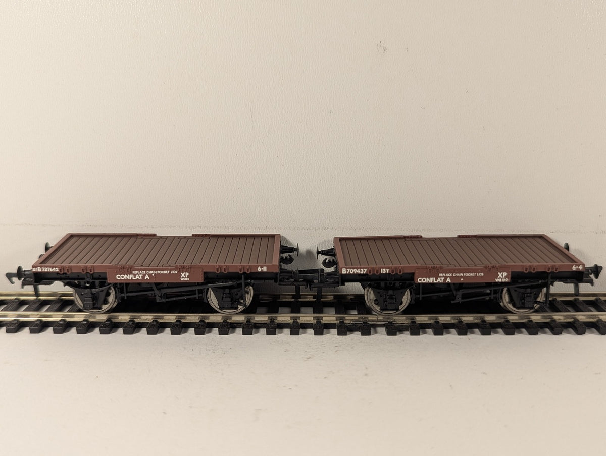 Bachmann OO Gauge BR Bauxite Conflat A Wagons (Pair) Freight Wagon