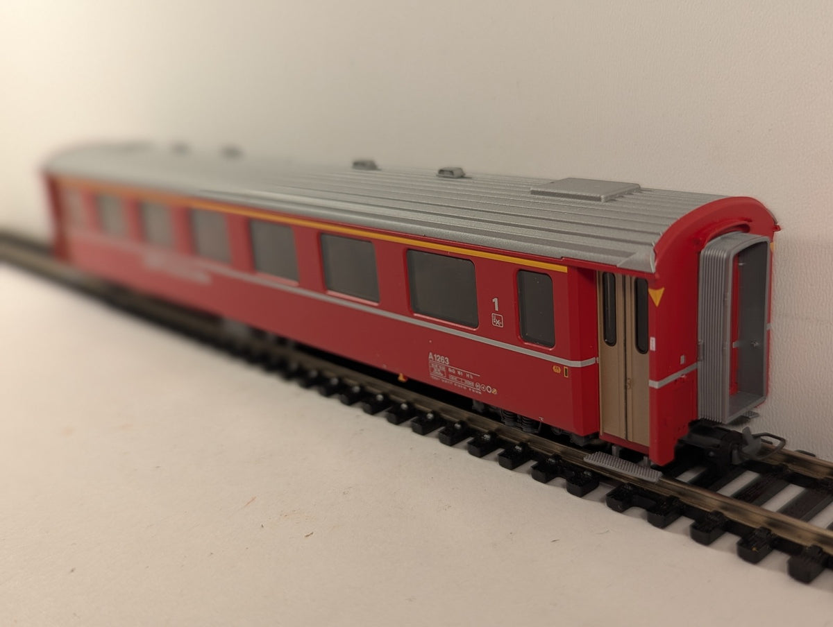 Bemo H0m RhB EW IV A 1263 First Class Coach Passenger Coach A1263 RhB Red