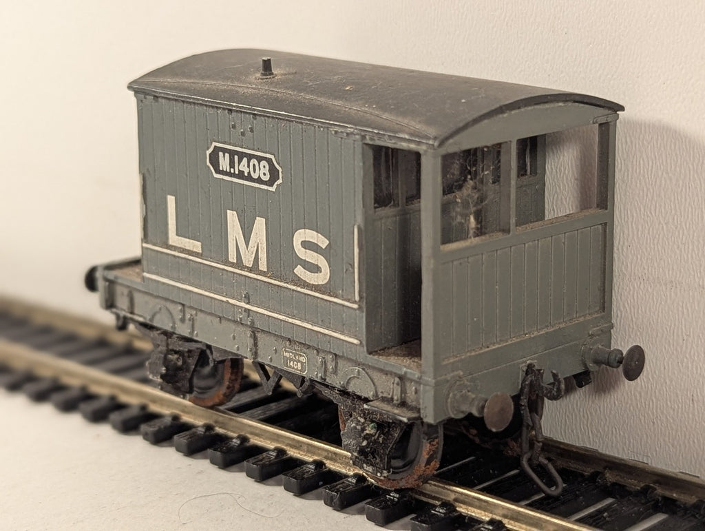 Bachmann OO Gauge Midland 10 Ton Brake Van Goods Wagon M1408 LMS Grey 38-552