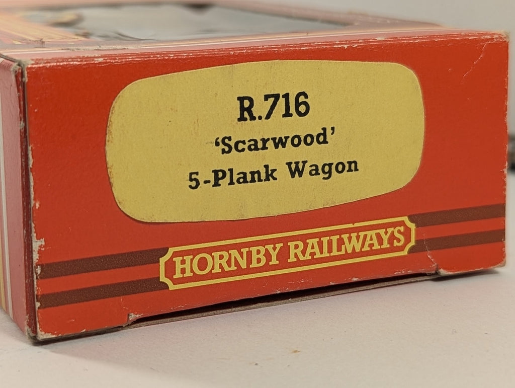 Hornby OO Gauge Scarwood 5-Plank Wagon Goods Wagon 13 Scarwood Coal Society Grey