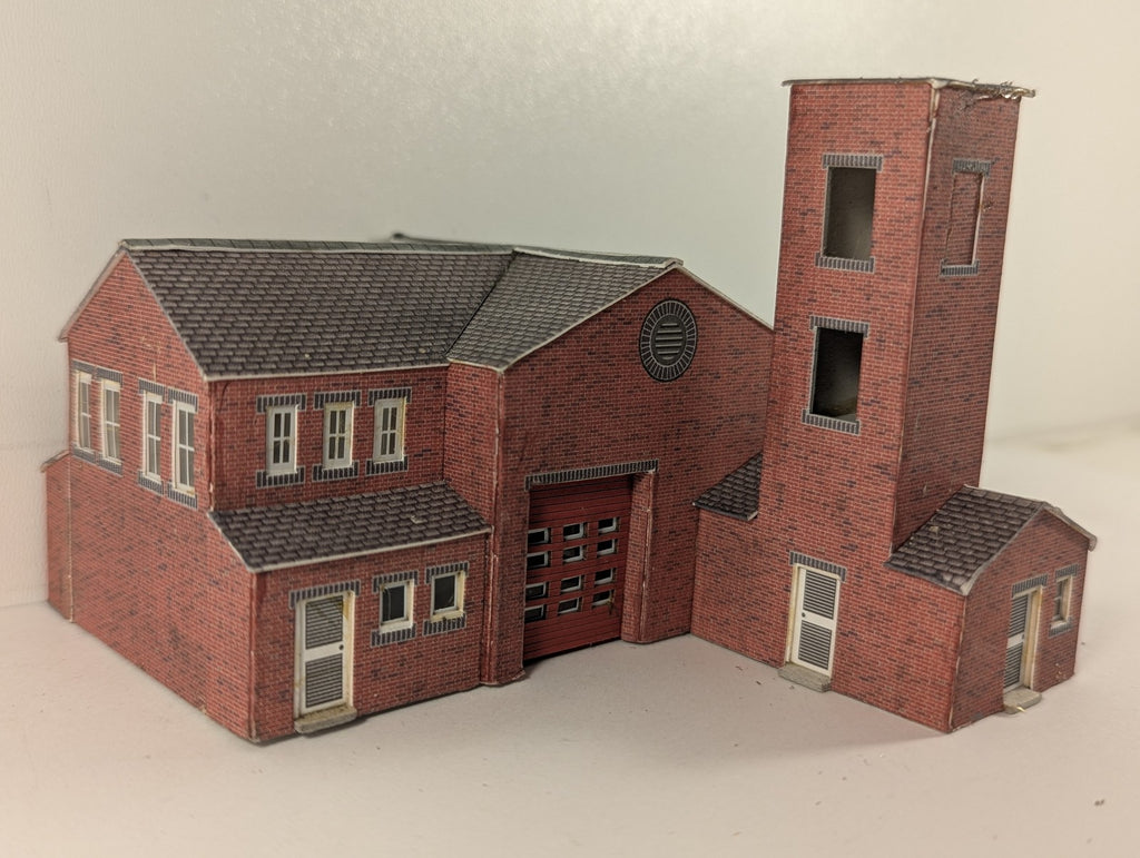 Metcalfe N Gauge Red Brick Fire Station Model Building PO258