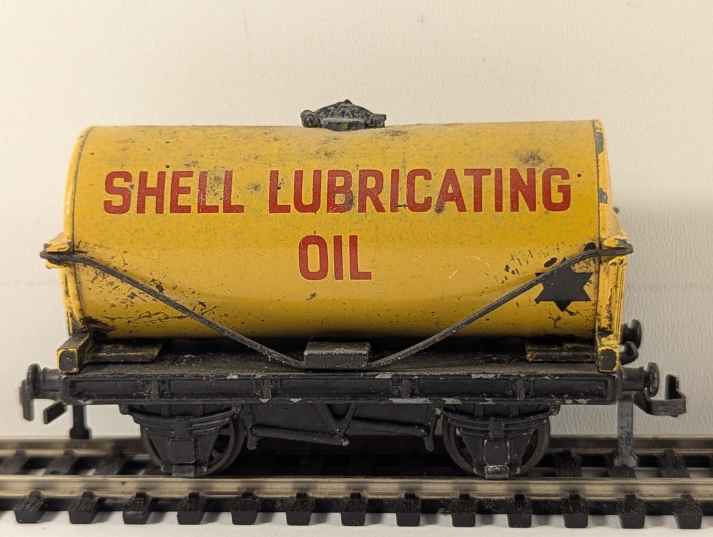 Hornby Dublo OO Gauge Shell Lubricating Oil Tank Wagon Goods Wagon Shell Yellow