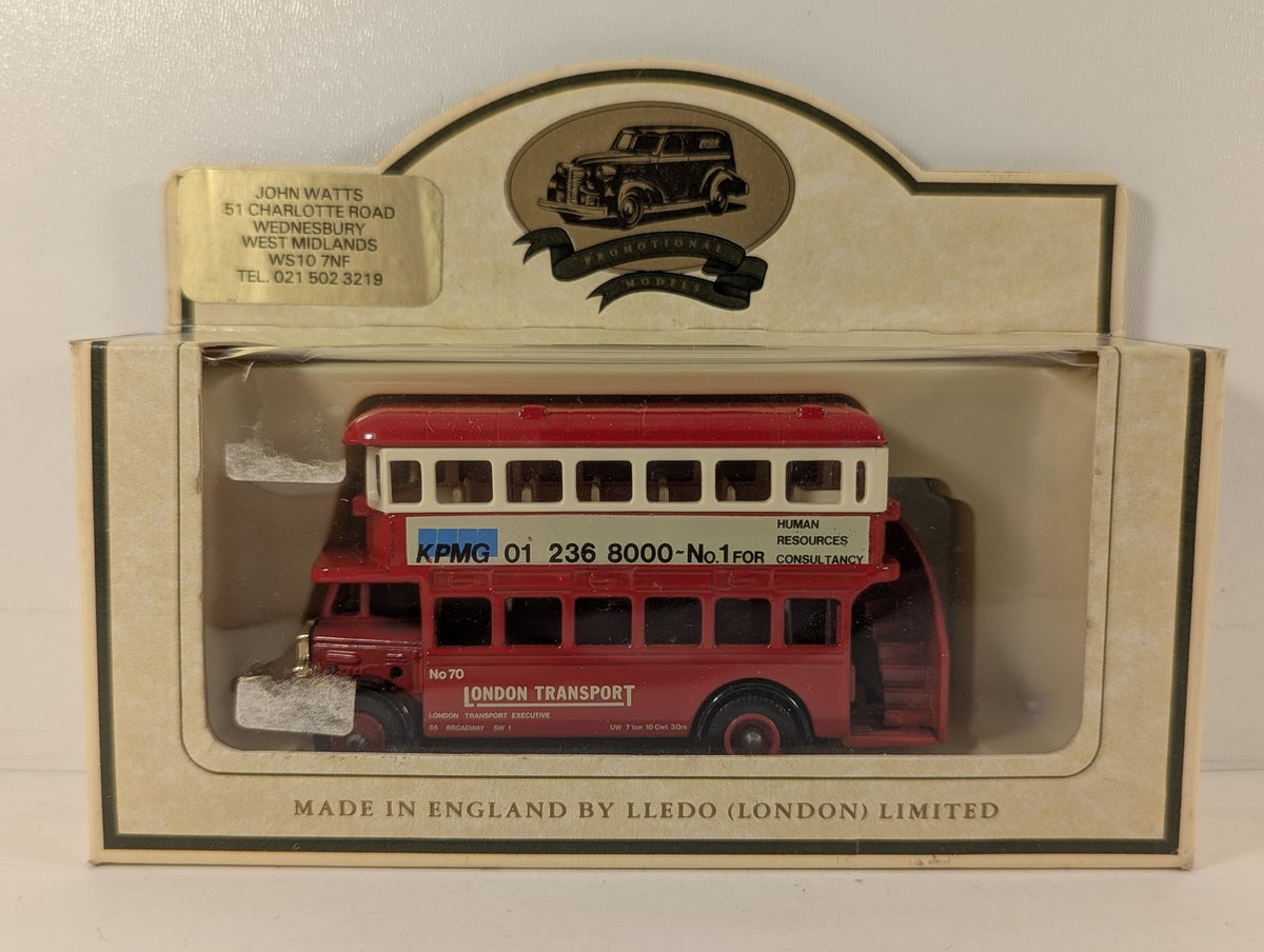 Lledo London Transport Double Decker Bus Die-cast Model Bus No 70