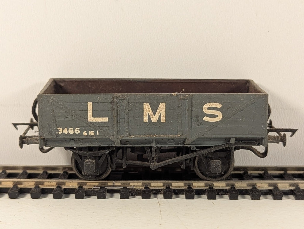 Kitbuilt OO Gauge 5 Plank Open Wagon Goods Wagon 3466 LMS Grey