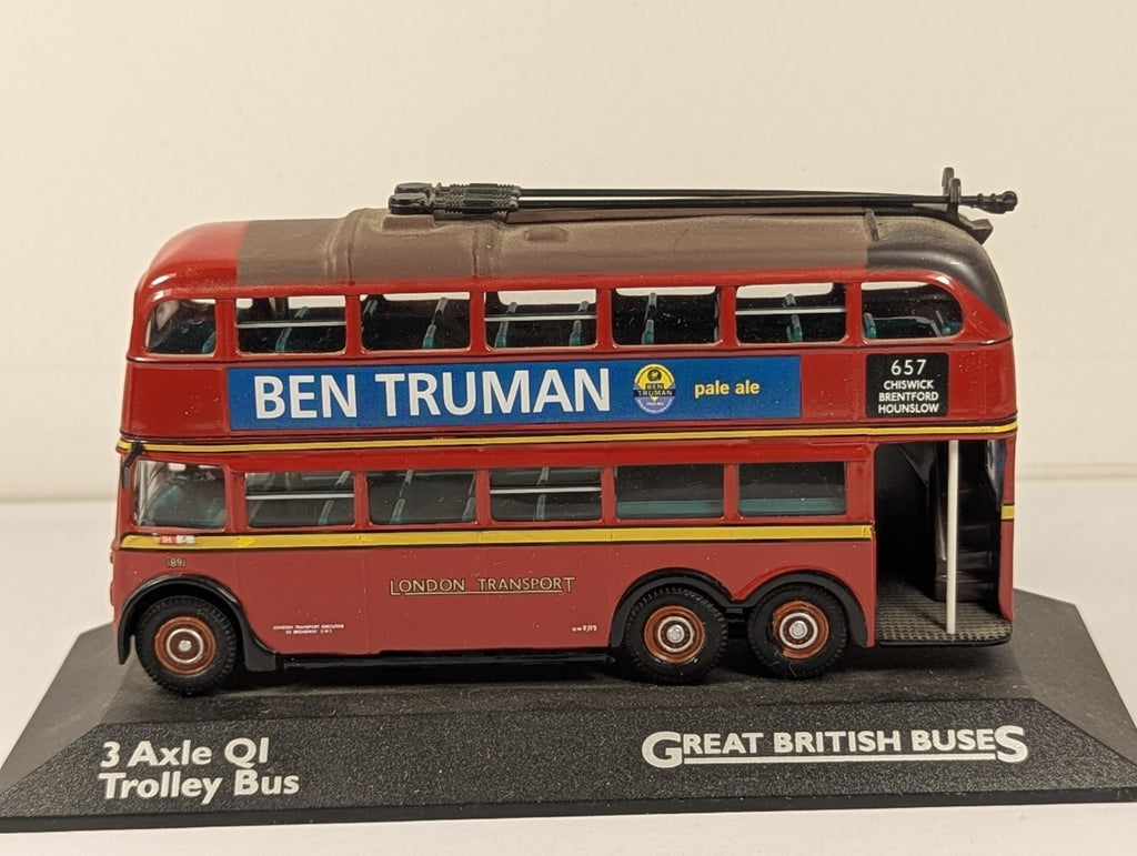 Atlas Editions 1:76 3 Axle Q1 Trolley Bus Die-cast Trolleybus 1891