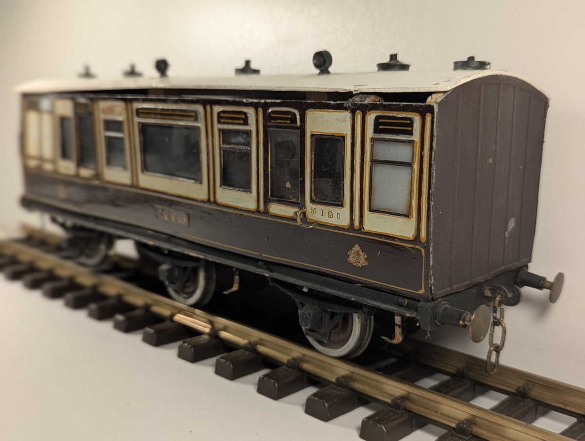 G Gauge LNWR 6-Wheel Passenger Coach 5181 LNWR Plum and Cream