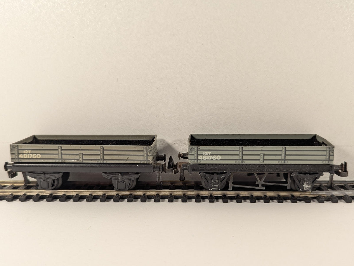 Trix Twin Railway OO Gauge 3 Plank Wagon Freight Wagon 481760 Grey 630