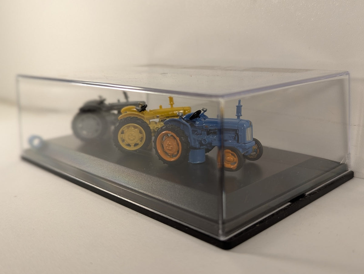 Oxford Diecast 1:76 Triple Tractor Set Blue Yellow Grey Die-cast Vehicles
