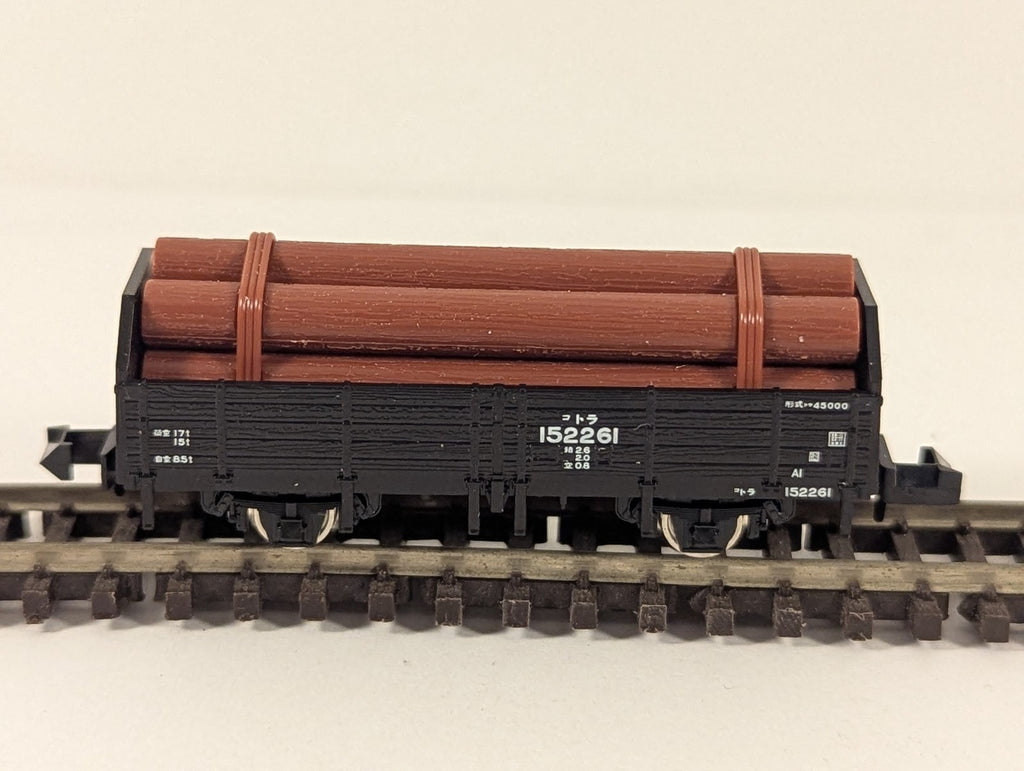 Tomix N Gauge J.N.R. Open Wagon Type TORA145000 (with timber) 152261 JNR Black