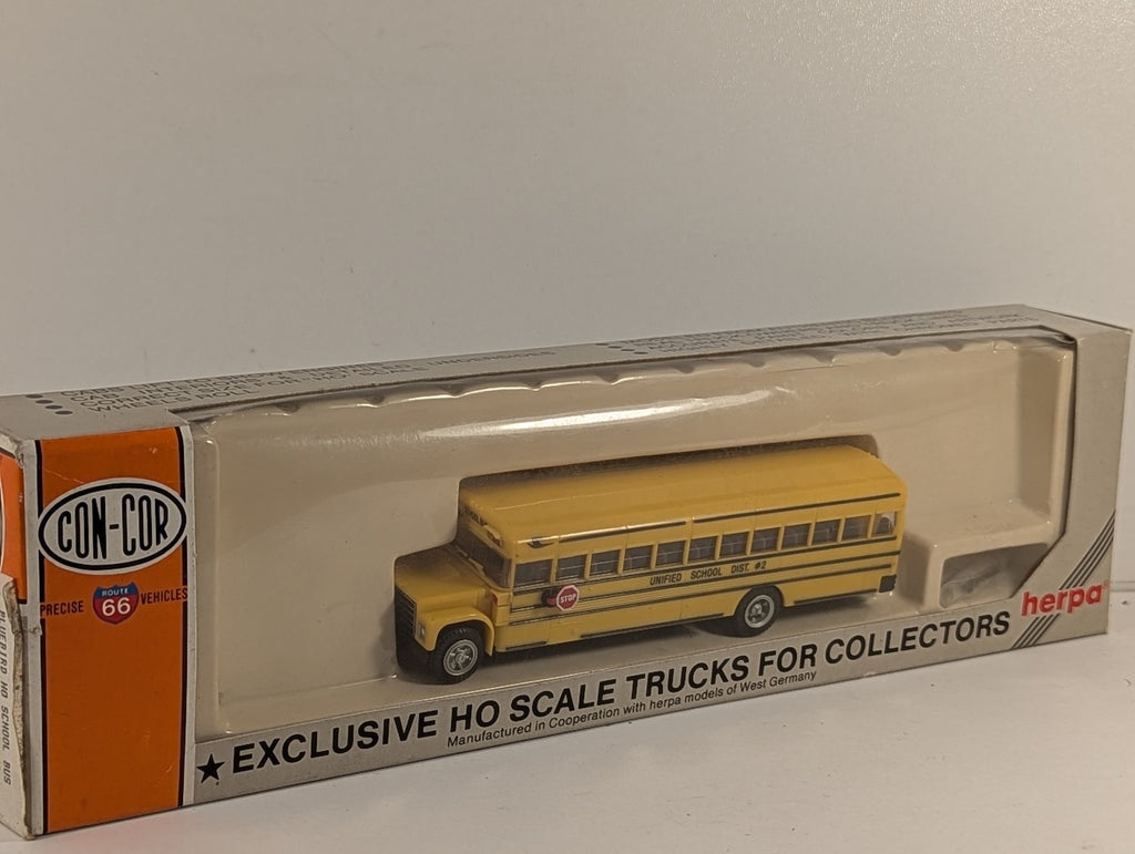 Con-Cor HO Scale Bluebird International School Bus 2 Unified School District #2