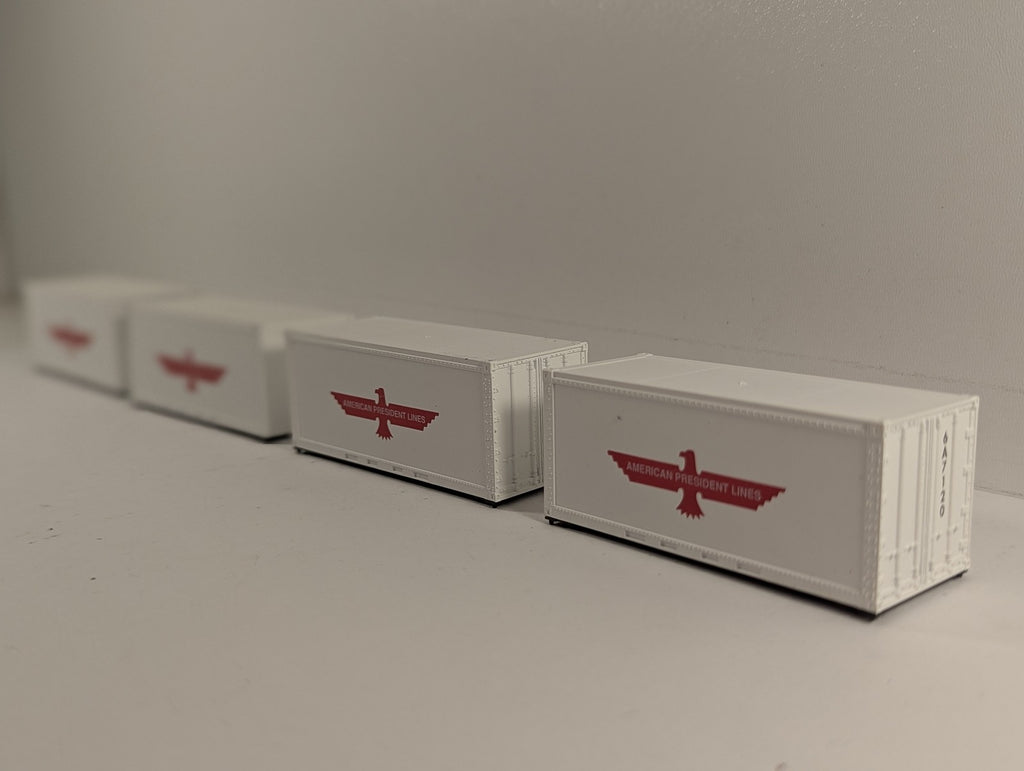 Athearn HO Gauge 20 Ft Smooth Side Containers 6A7120 American President Lines