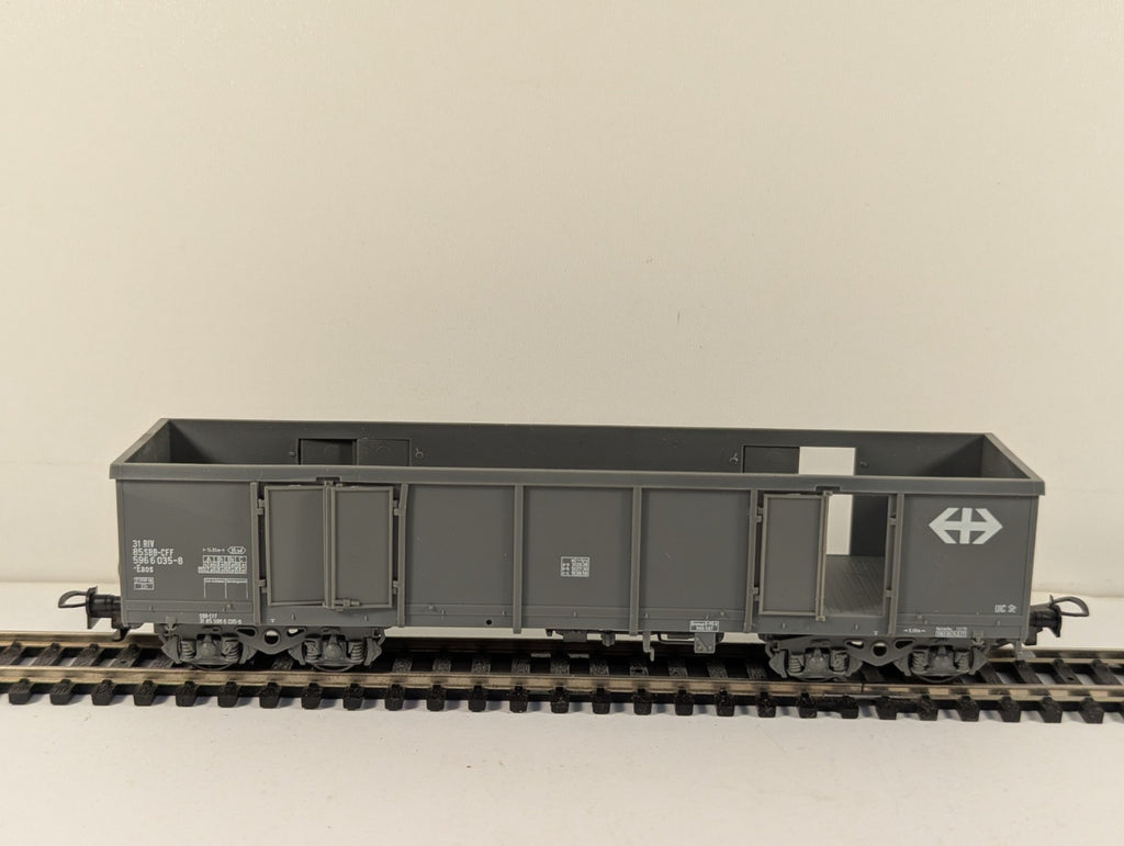Liliput HO Gauge Grey SBB Eaos High-Sided Bogie Goods Wagon Boxed
