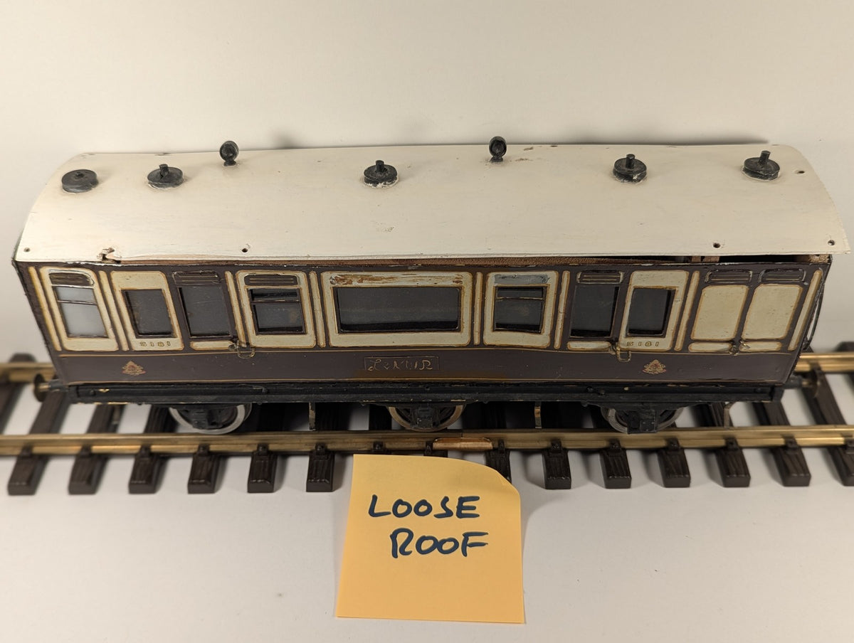G Gauge LNWR 6-Wheel Passenger Coach 5181 LNWR Plum and Cream