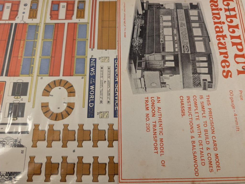 Lilliput Miniatures London Transport Tram No. 290 – Card Model Kit (OO/HO Scale)