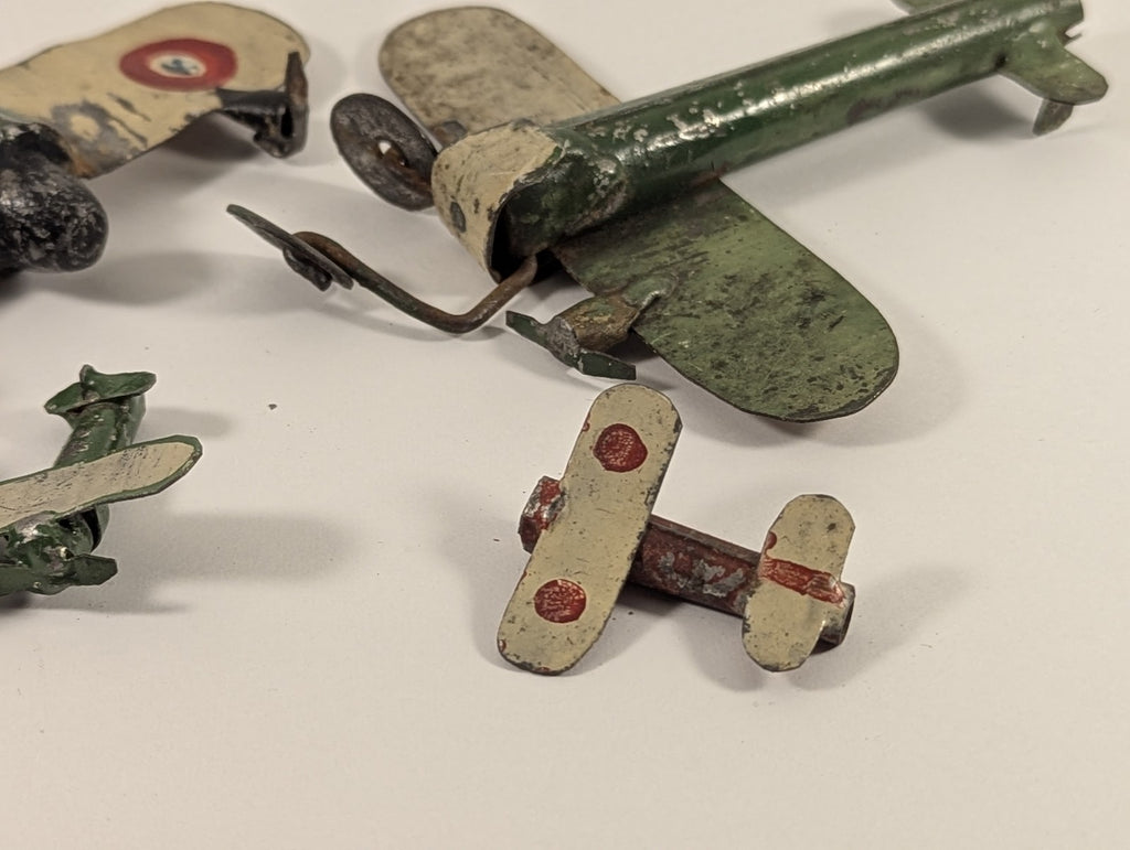 Vintage  Pre-war Tinplate and Die-Cast Model Aeroplanes Group Toy Aeroplanes