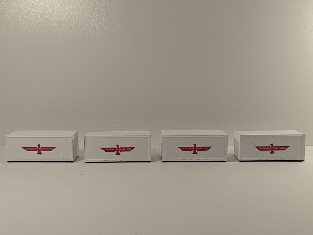 Athearn HO Gauge 20 Ft Smooth Side Containers 6A7120 American President Lines