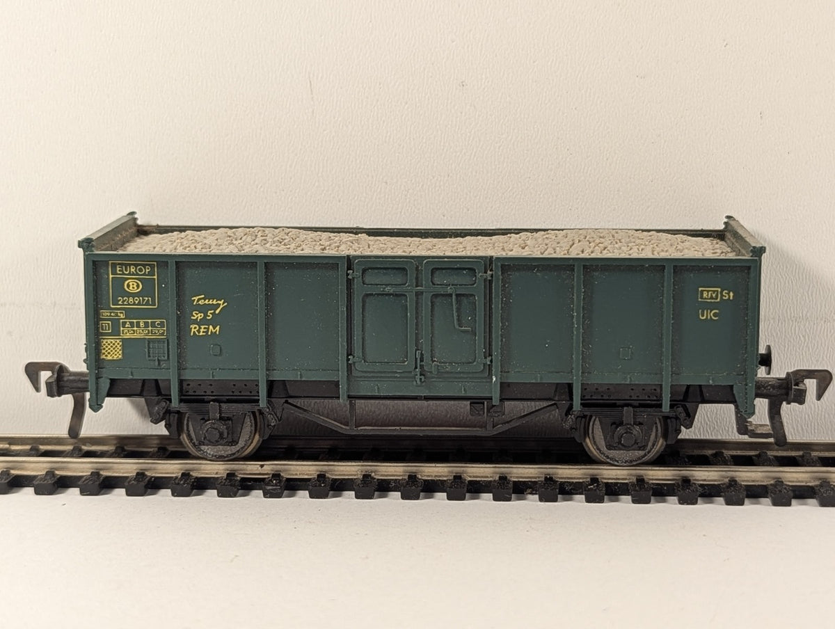 Fleischmann HO Scale SNCB Europ Open Wagon with Load 2289171 SNCB Green 5202