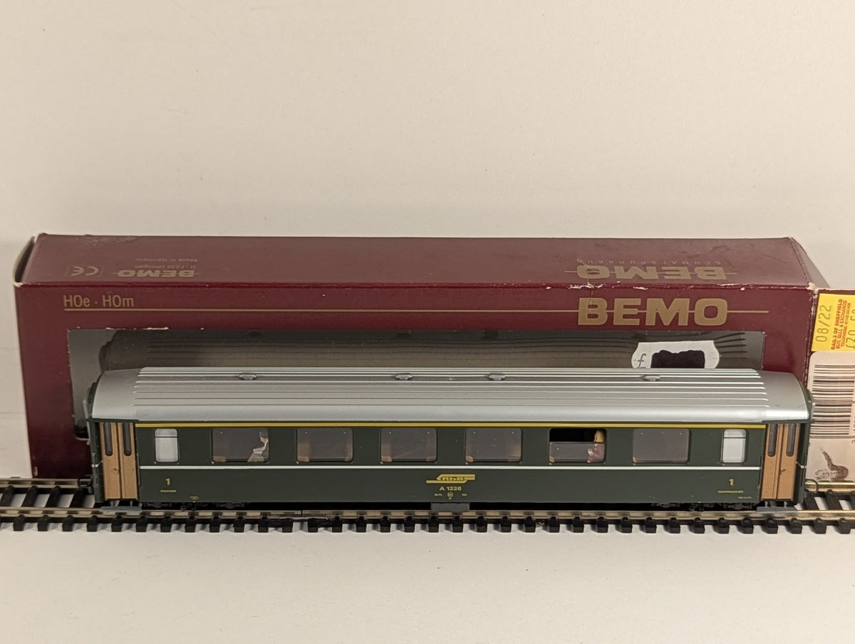 Bemo H0m RhB EW I 1st Class Coach A 1226 Passenger Coach RhB Green 3252 116