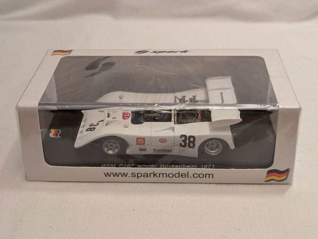 Spark BRM P167 Winner Hockenheim 1971 Die-cast Model Car 38 White SG389