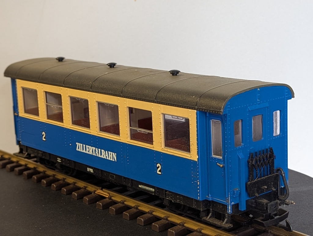 LGB G Scale Zillertalbahn 2nd Class Passenger Coach Zillertalbahn Blue & Cream
