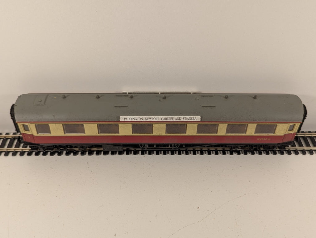 Dapol OO Gauge Maroon & Cream Composite Coach Paddington–Cardiff–Swansea boards.