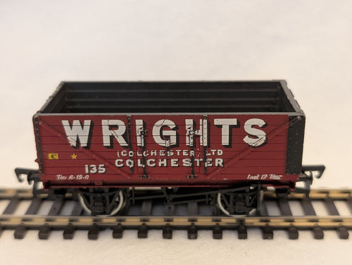 Bachmann OO Gauge 7-Plank Open Wagon 135 Wrights (Colchester) Ltd