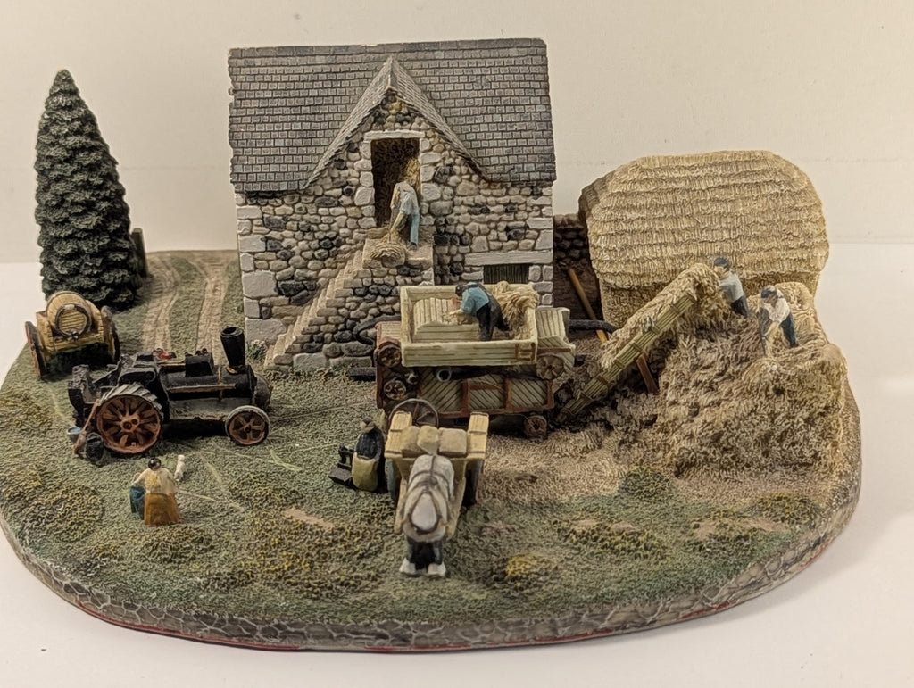 Vintage Danbury Mint Threshing by Alan Mynall Barn Diorama Collectible