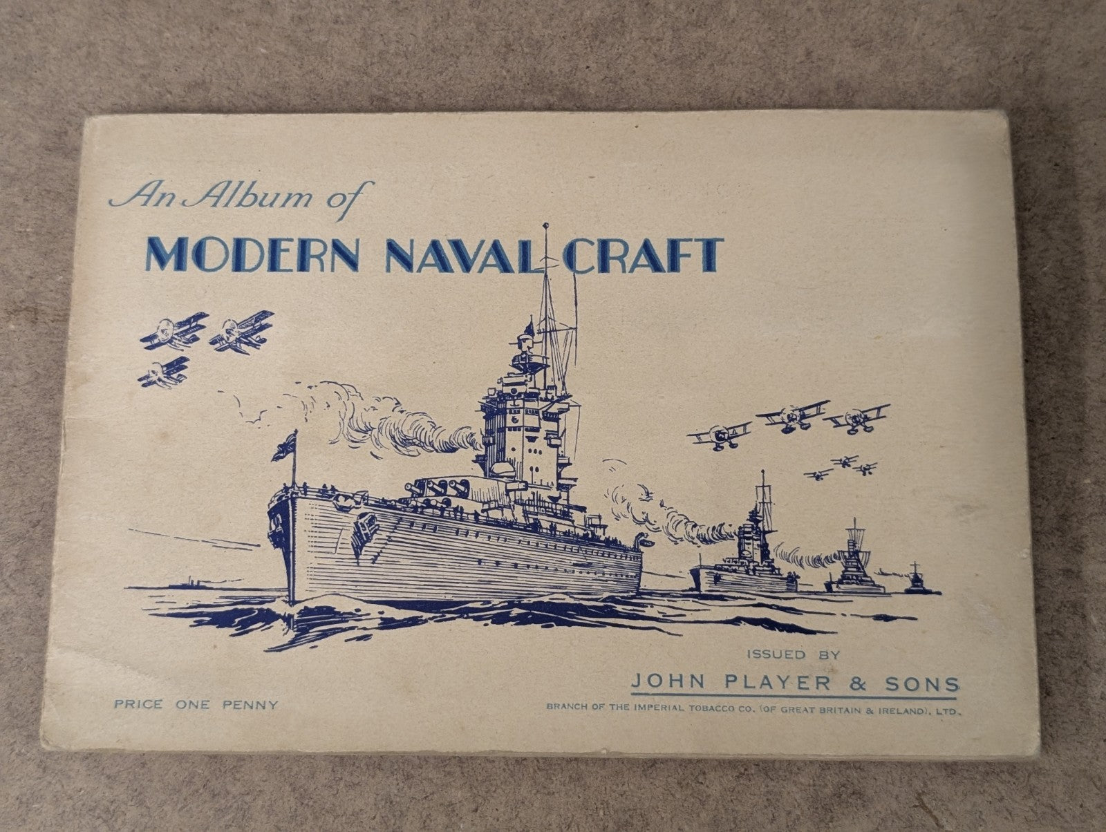 Cigarette Trade Card's Album Issued for Modern Naval Craft John Player