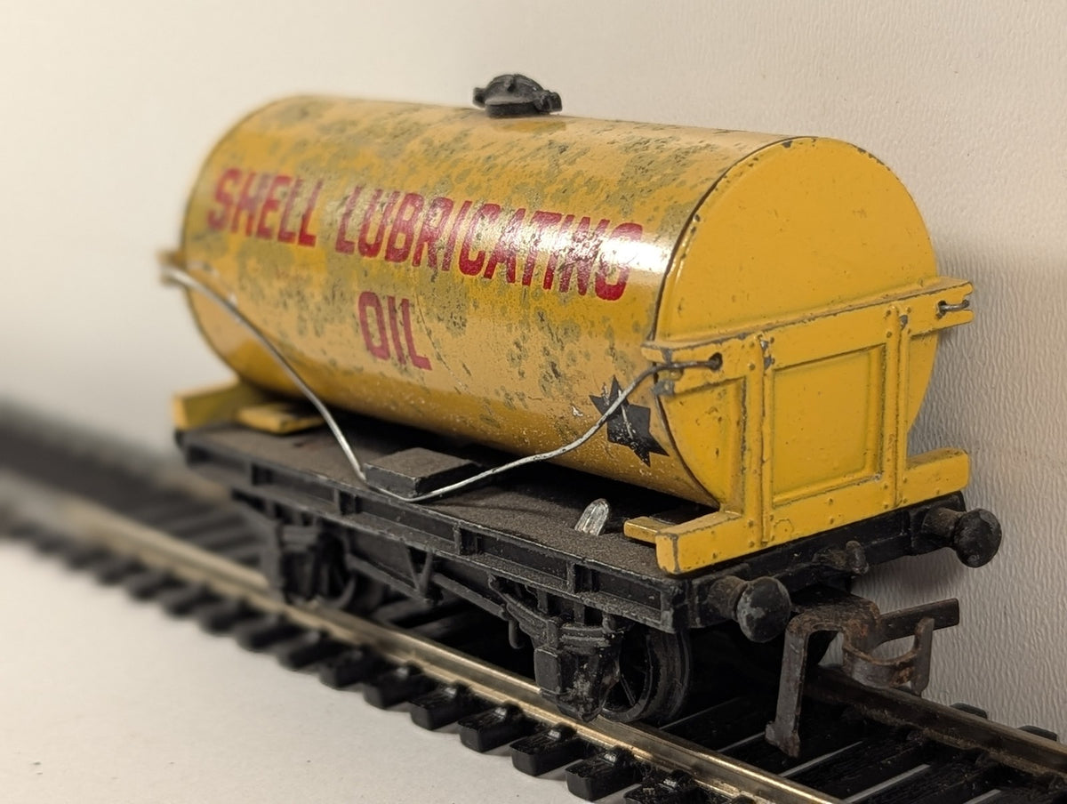 Hornby Dublo OO Gauge Shell Lubricating Oil Tank Wagon Shell Yellow 4675