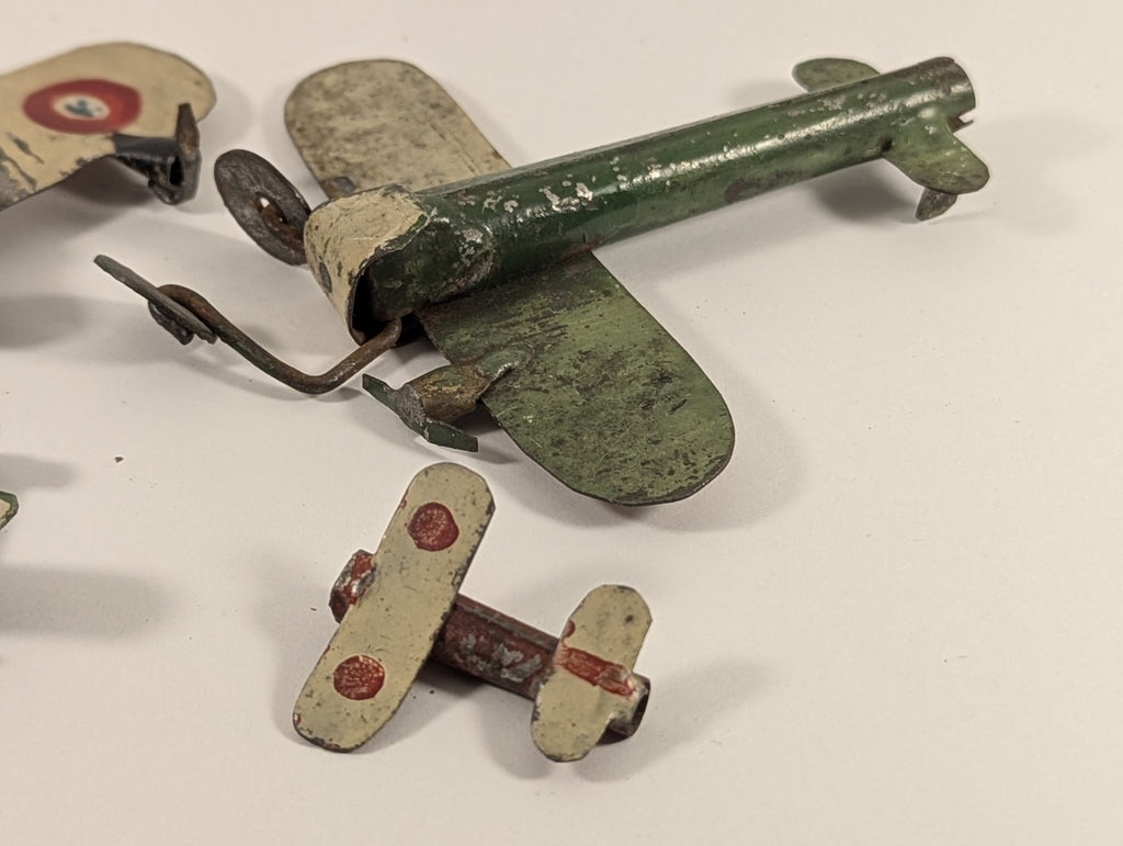 Vintage  Pre-war Tinplate and Die-Cast Model Aeroplanes Group Toy Aeroplanes