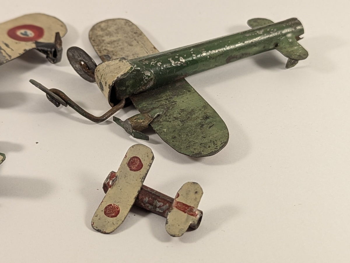 Vintage  Pre-war Tinplate and Die-Cast Model Aeroplanes Group Toy Aeroplanes