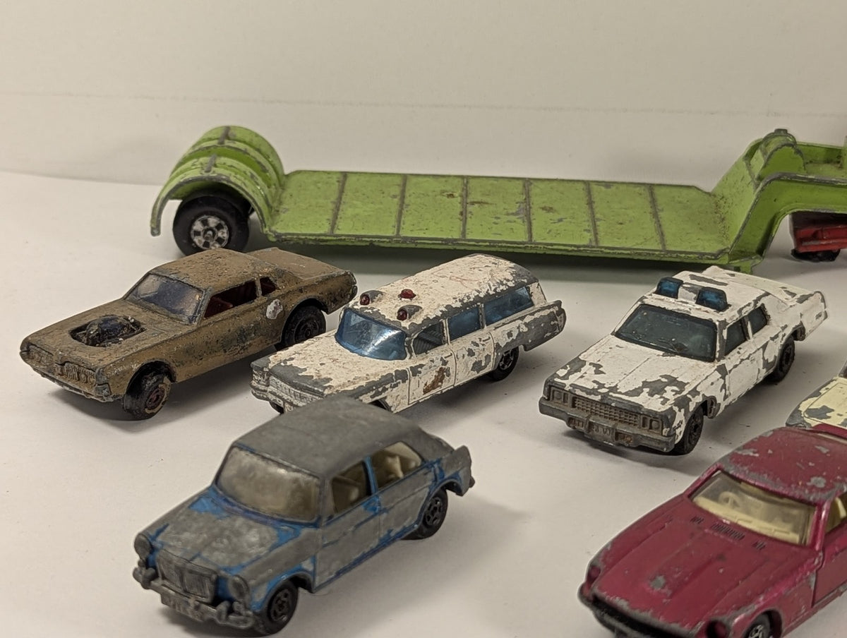 Matchbox Job Lot of Vintage Matchbox Die-Cast Cars and Low Loader Truck