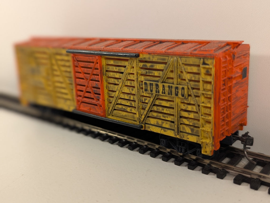 Tyco HO Scale KC & Durango Cattle Stock Car #40394 – Weathered