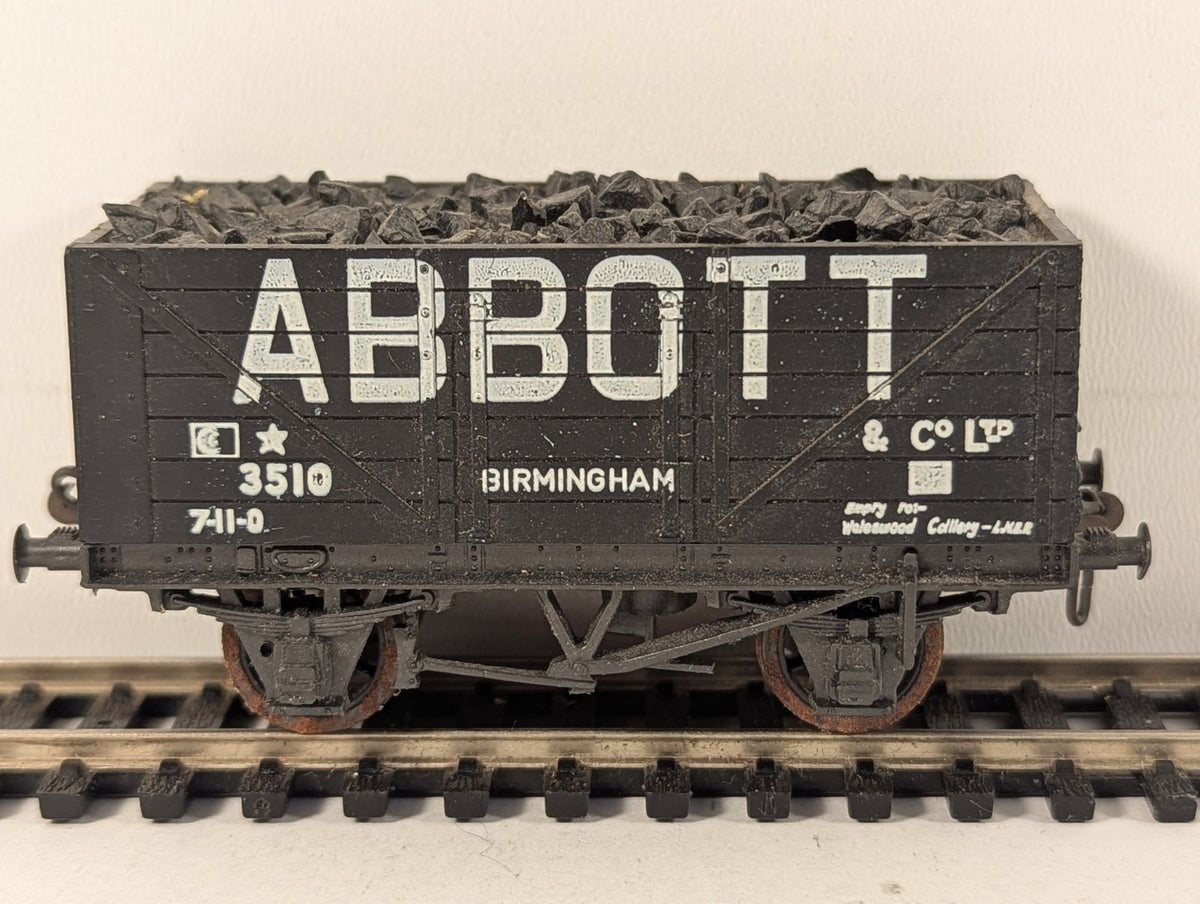 British Trix OO Gauge 7-Plank Coal Wagon 'Abbott & Co Ltd' Goods Wagon 3510