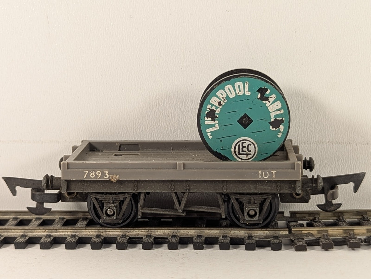 Tri-ang OO Gauge Cable Drum Wagon Goods Wagon 7893 Grey R17